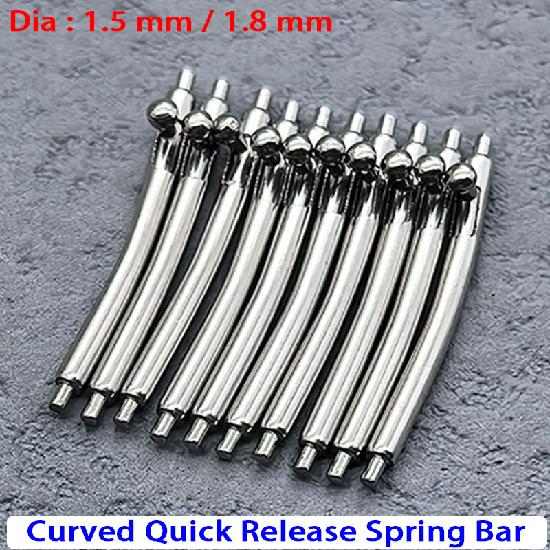 Curved Spring Bar - 1,5/1,8 mm Çapında, Eğri, Hızlı Çıkarılabilir