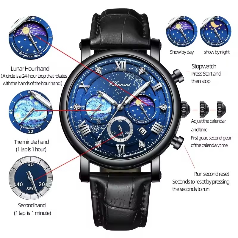 Omega Watch Constellation - CHENXI 972 Güneş Yıldızları Kronometre Çok