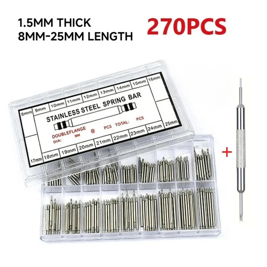 Spring Bar Tool Set - 270 adet/Kutu Paslanmaz Çelik Yaylı Çubuklar
