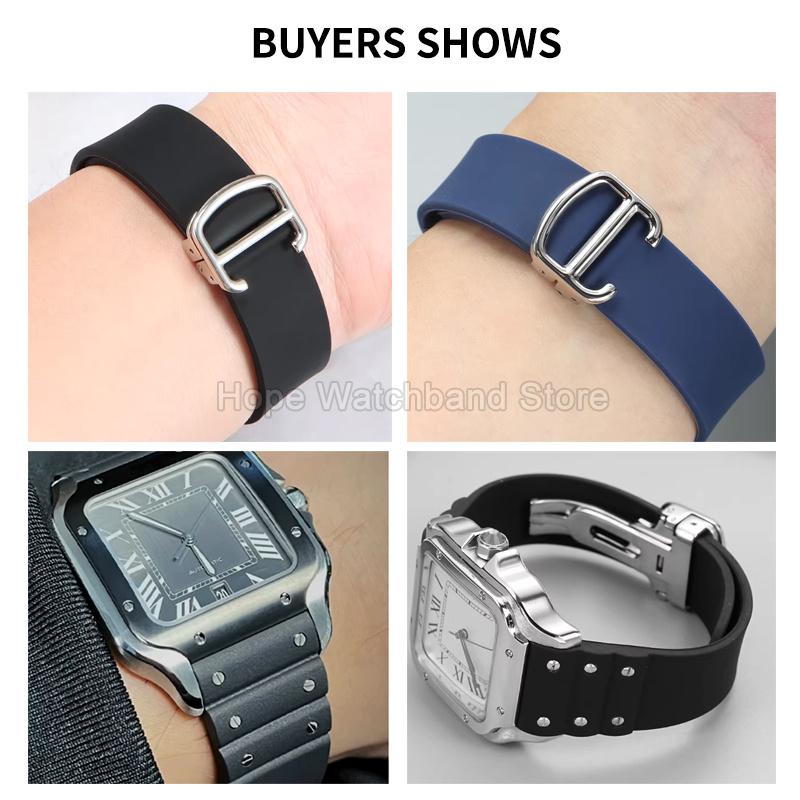 21mm Özel Düz Arayüzlü Silikon - Cartier Watch Santos incelemesi ve fiyatı